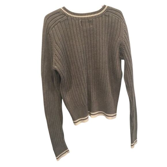 Vtg Abercrombie & Fitch Womens Ribbed Sweater Size Small Y2K Preppy Tennis Grey - Picture 4 of 10